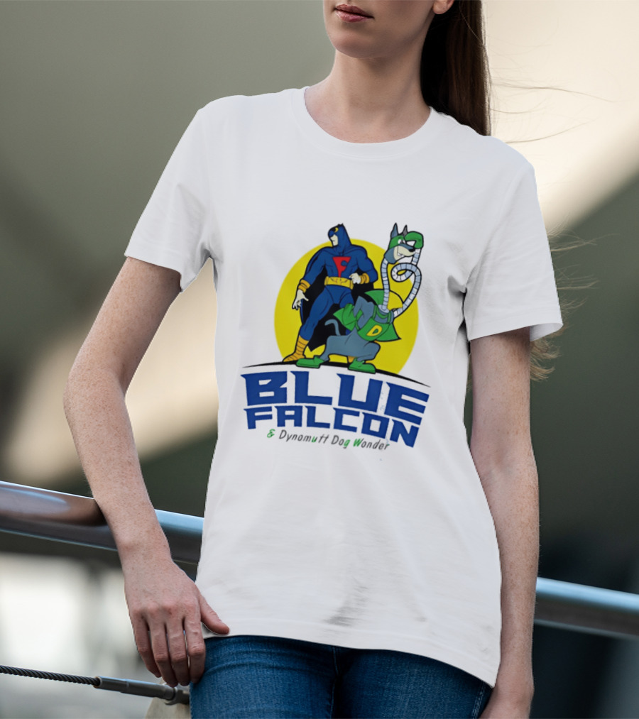 Blue Falcon Dynomutt Dog Wonder Hero Duo Oval T-Shirt
