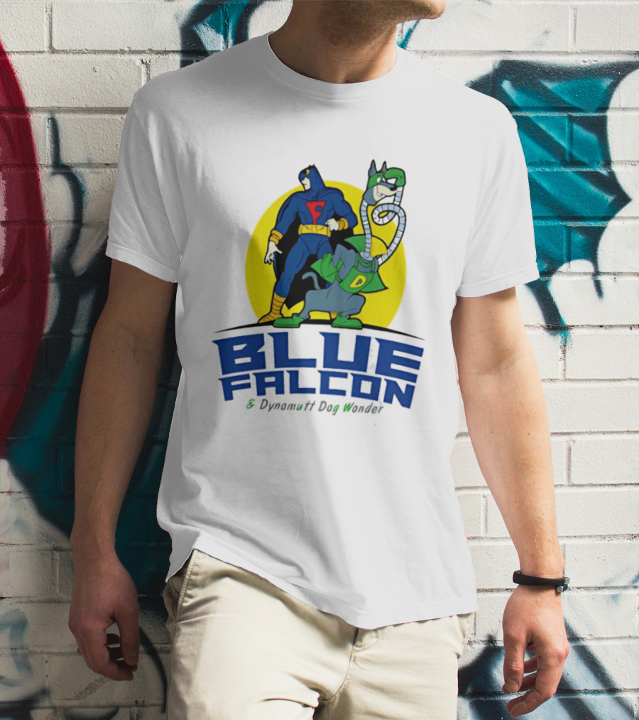 Blue Falcon Dynomutt Dog Wonder Hero Duo Oval T-Shirt