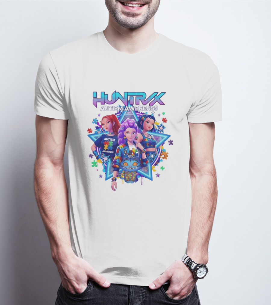 Huntrix Autism Awareness Demon Hunter K Pop Puzzle Star 2026 T-Shirt