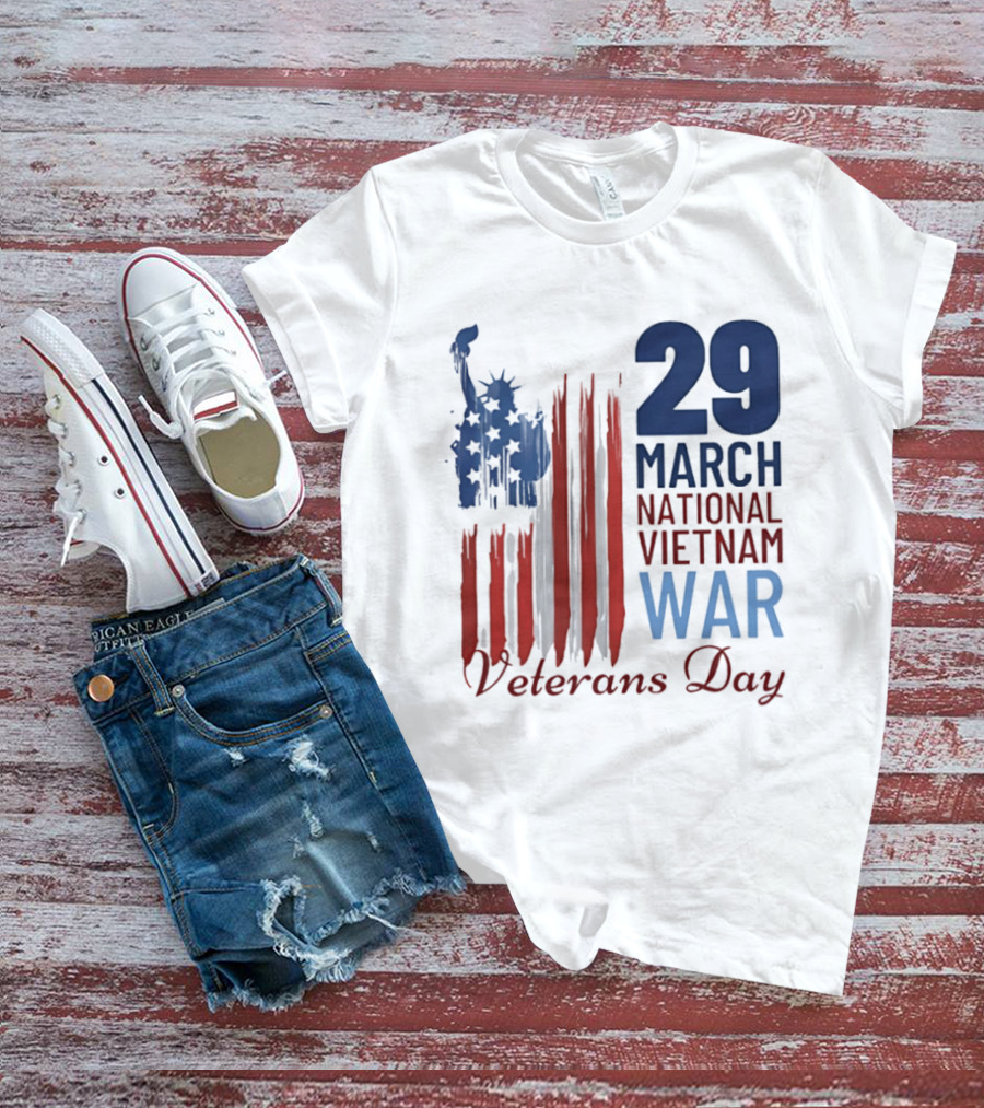 March 29 Honor National Vietnam War Veterans Day Patriotic Flag Recognize Heroes T-Shirt