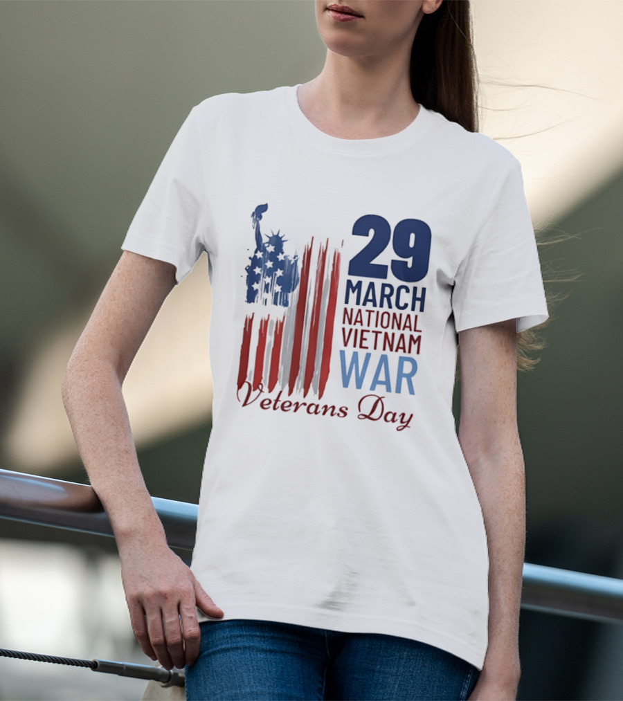 March 29 Honor National Vietnam War Veterans Day Patriotic Flag Recognize Heroes T-Shirt