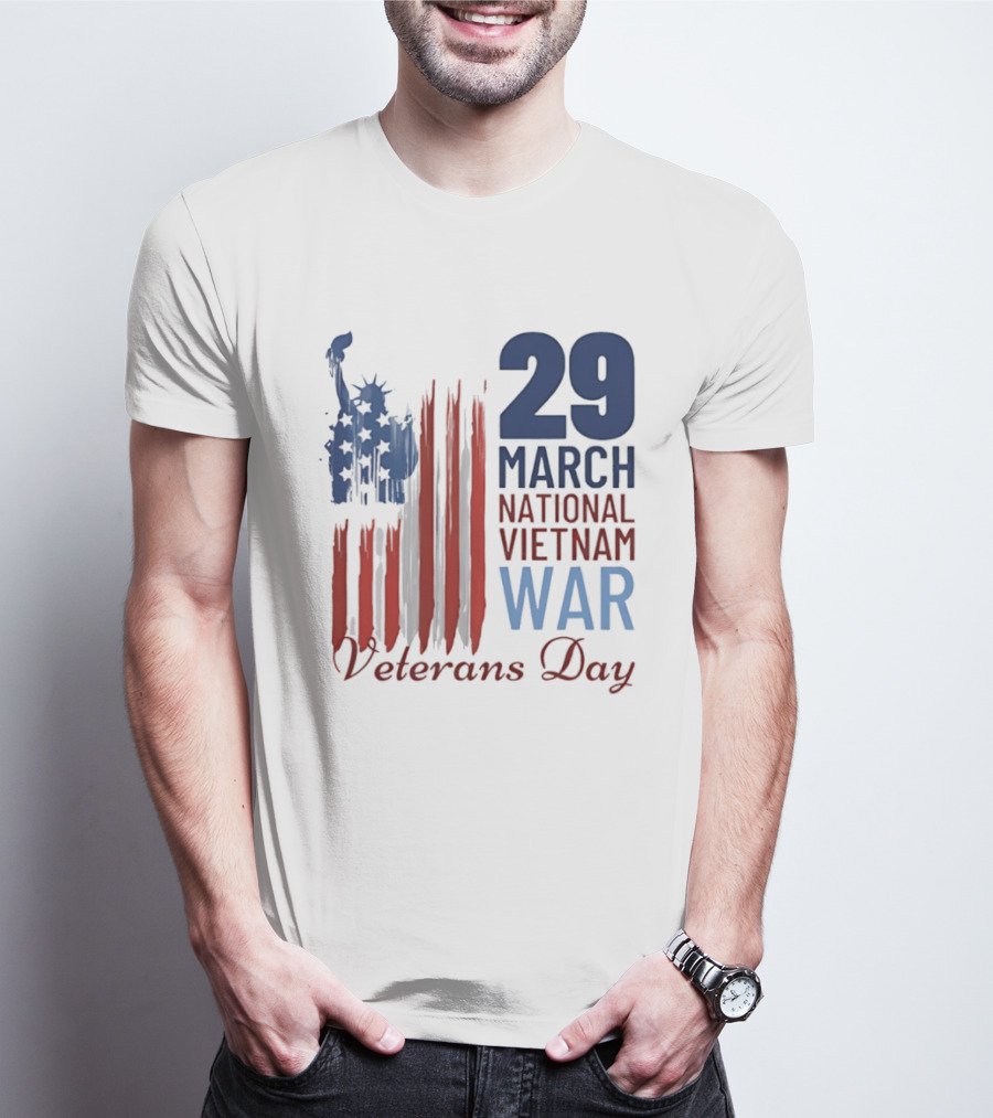 March 29 Honor National Vietnam War Veterans Day Patriotic Flag Recognize Heroes T-Shirt