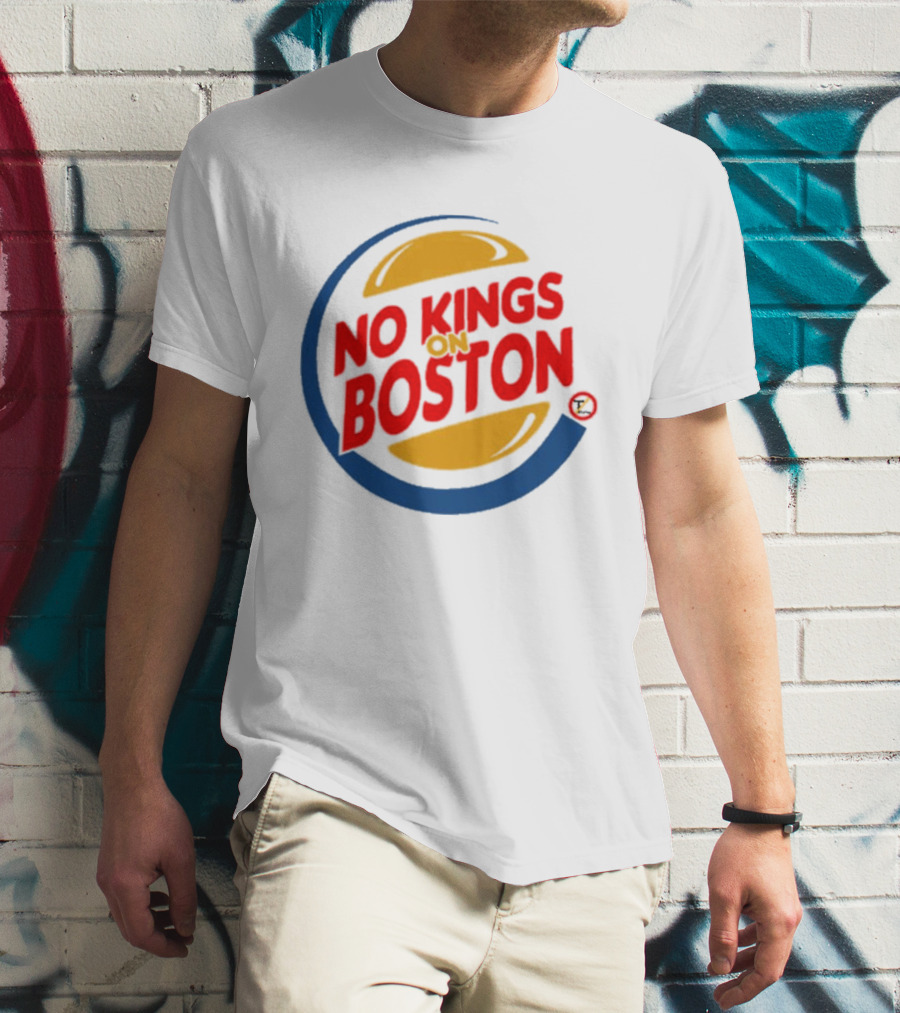 No Kings On Boston Rally Saturn Burger T-Shirt