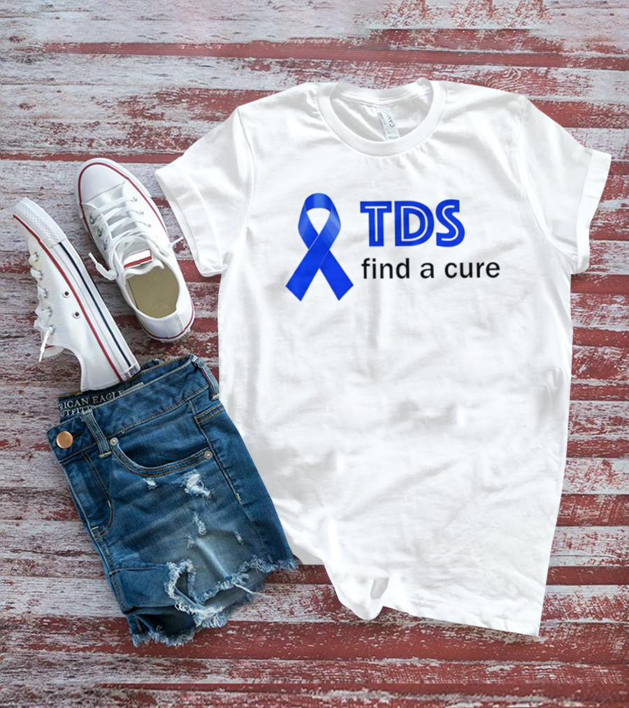 TDS Find A Cure Blue Ribbon Awareness T-Shirt