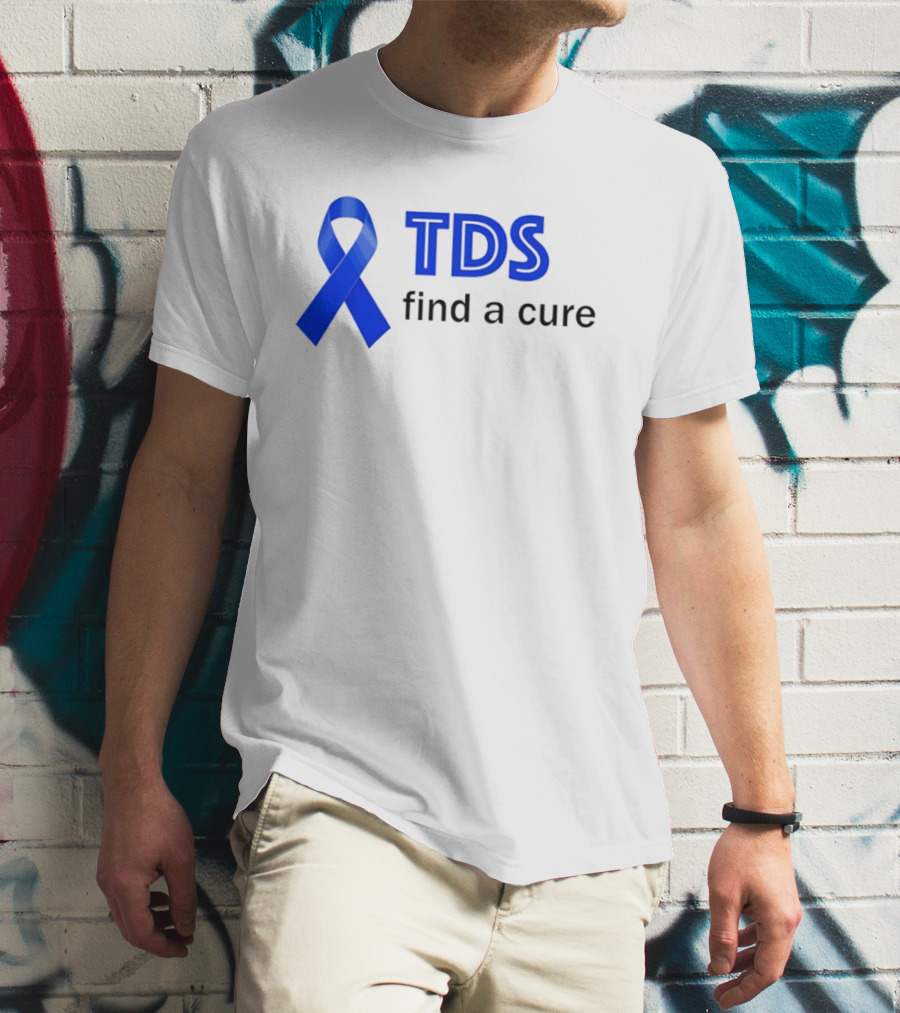 TDS Find A Cure Blue Ribbon Awareness T-Shirt