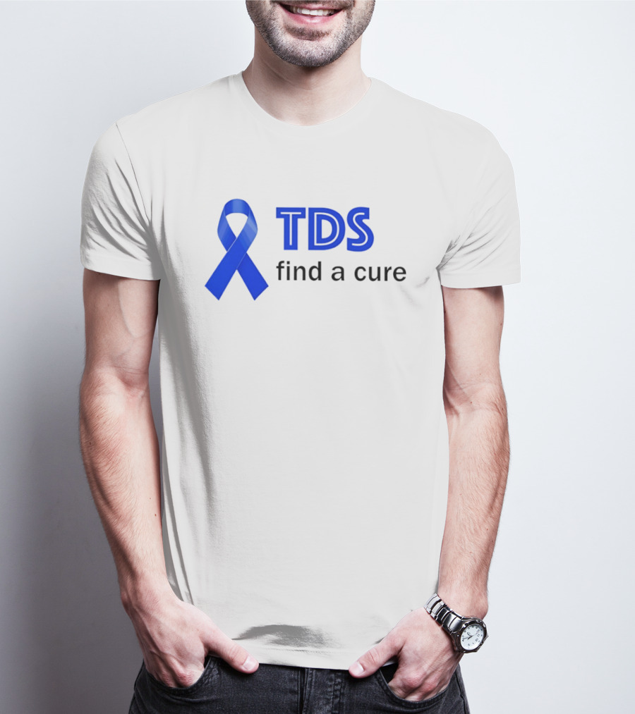 TDS Find A Cure Blue Ribbon Awareness T-Shirt