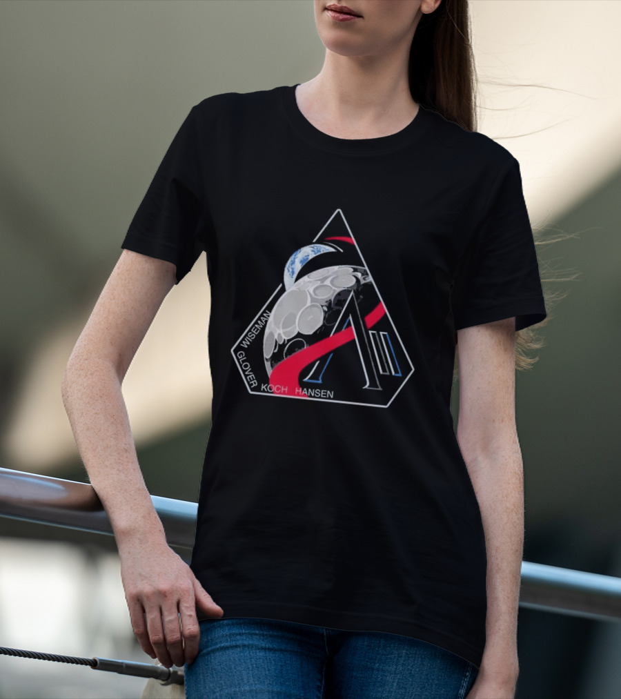 Artemis II Mission Wiseman Glover Koch Hansen Patch T-Shirt