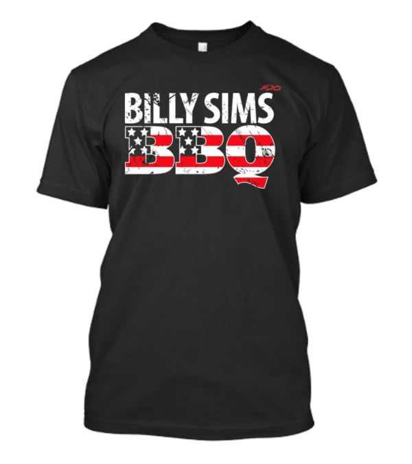 Billy Sims BBQ American Flag Stars And Stripes T-Shirt