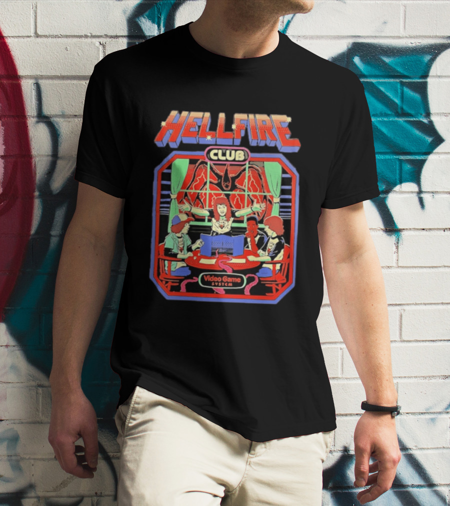 Hellfire Club Video Game System Stranger Things Steven Rhodes T-Shirt