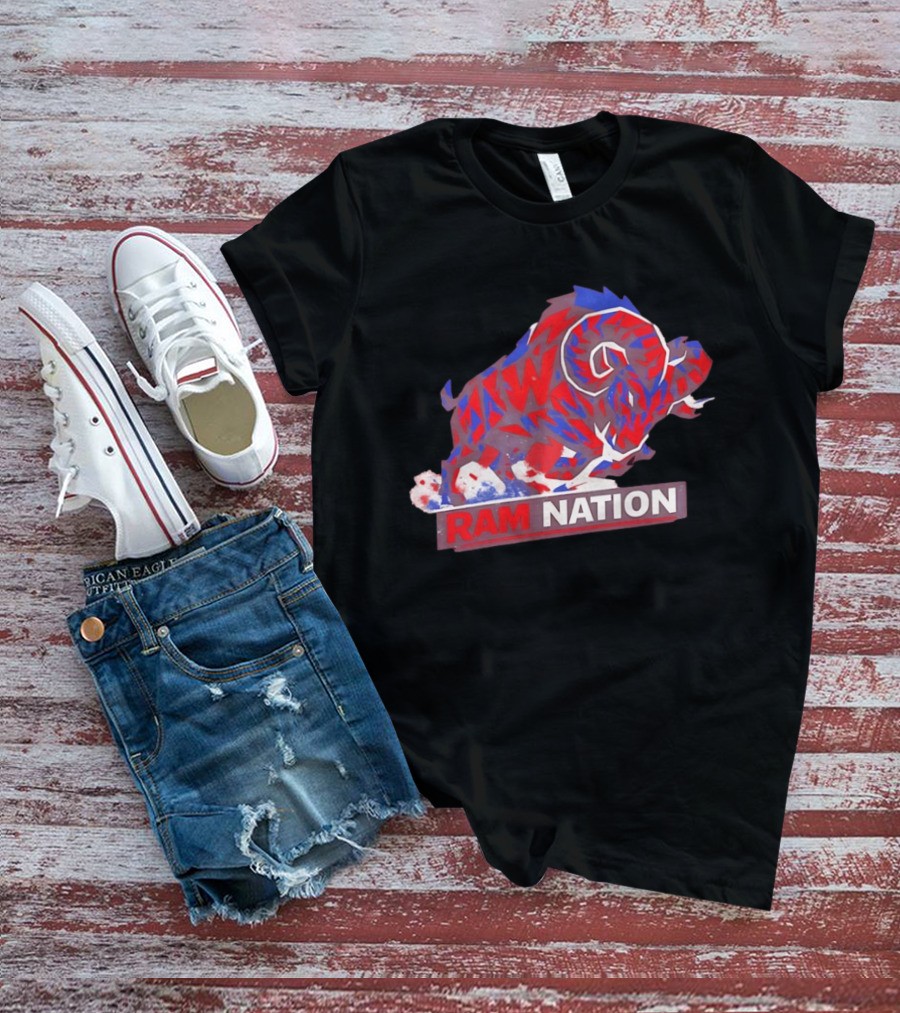 Ram Nation Red Blue Charging Ram T-Shirt