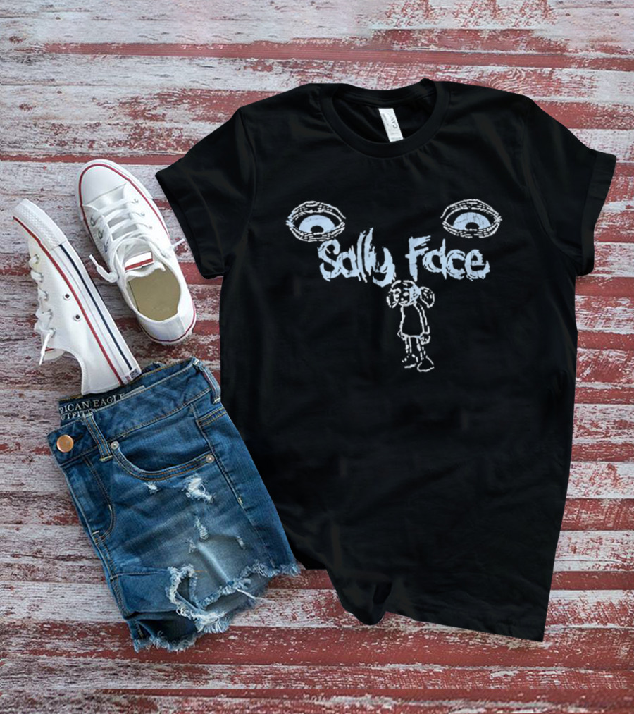 Sally Face Eyes Blue Sketch T-Shirt