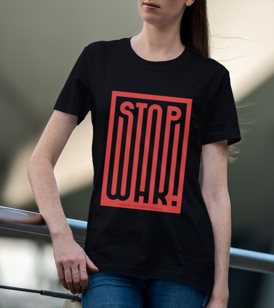 Stop War Barbara Galińska Bold Red T-Shirt
