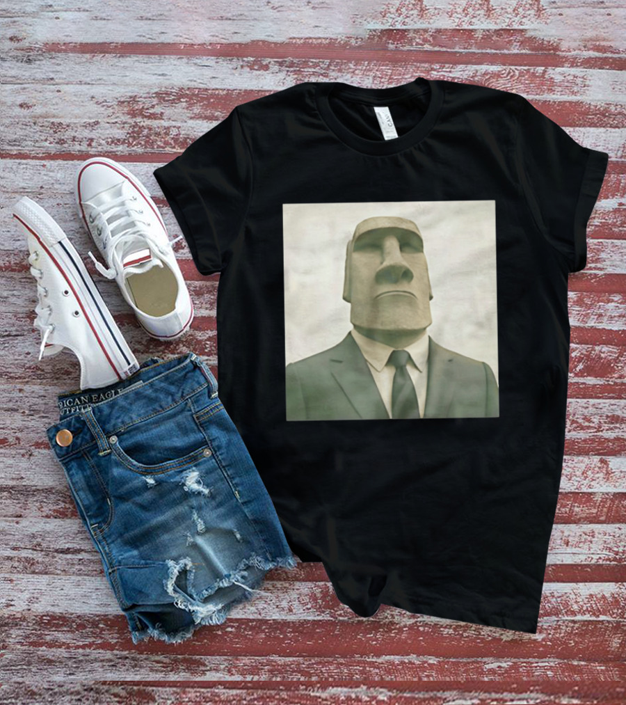 Moai Statue Wearing Business Suit T-Shirt