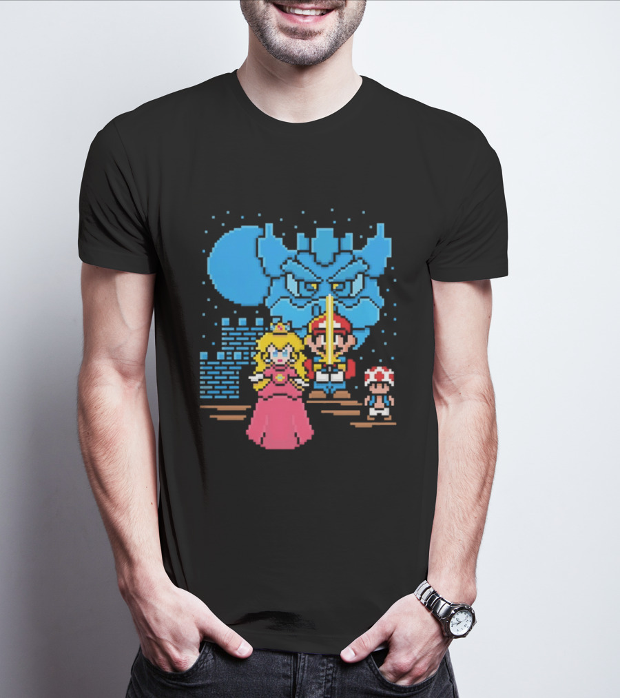 Super Mario Bros Star Wars Crossover With The Brothers Hildebrandt Pixel T-Shirt