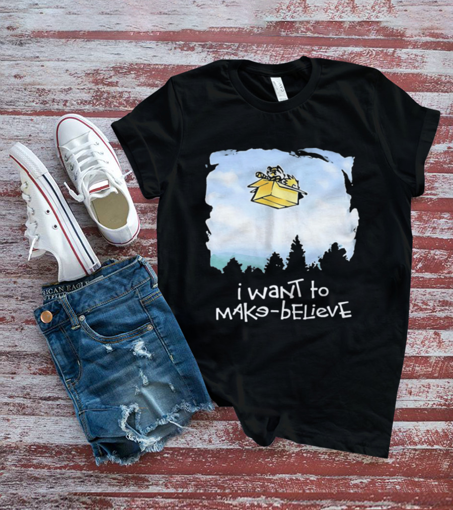I Want To Mako Believe Calvin And Hobbes Inspired Flying Box Adventure T-Shirt