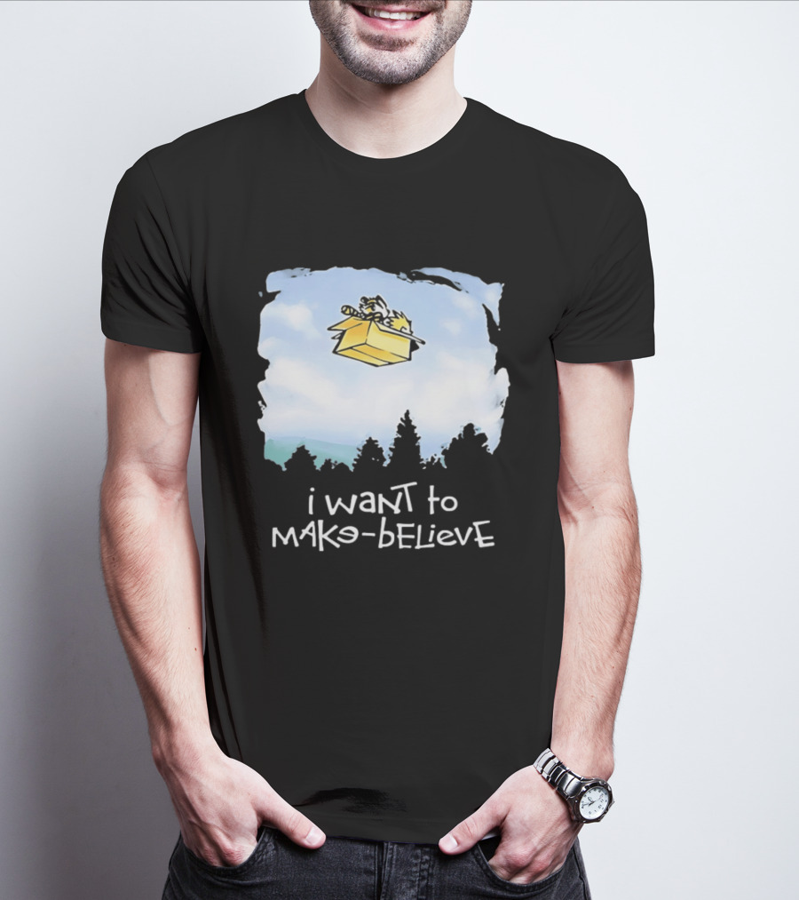I Want To Mako Believe Calvin And Hobbes Inspired Flying Box Adventure T-Shirt