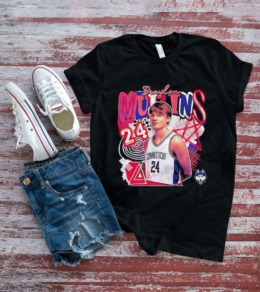 Braylon Mullins UConn Huskies Basketball 24 Collage T-Shirt