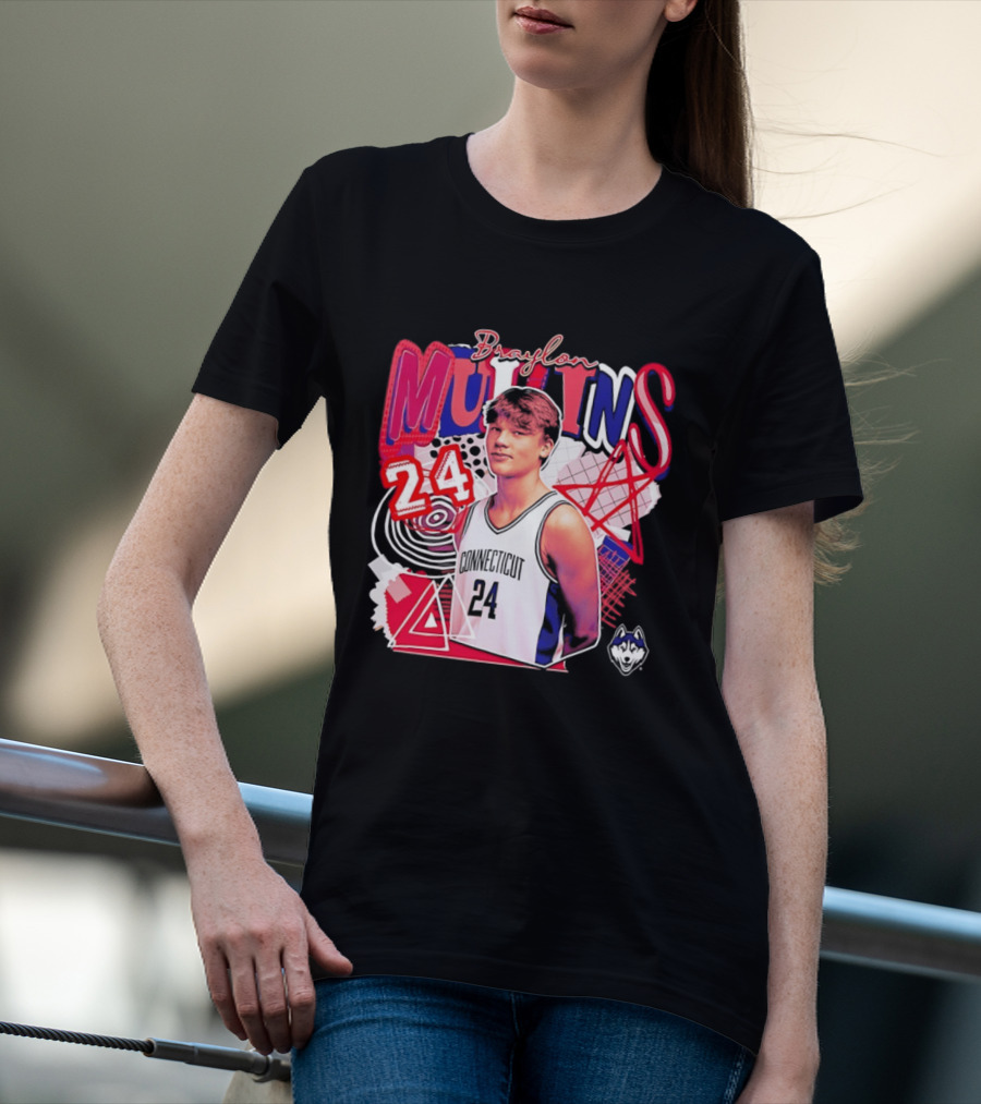 Braylon Mullins UConn Huskies Basketball 24 Collage T-Shirt
