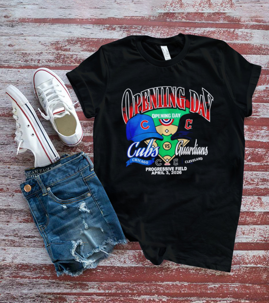 Chicago Cubs Vs Cleveland Guardians Opening Day April 1 2026 Progressive Field T-Shirt