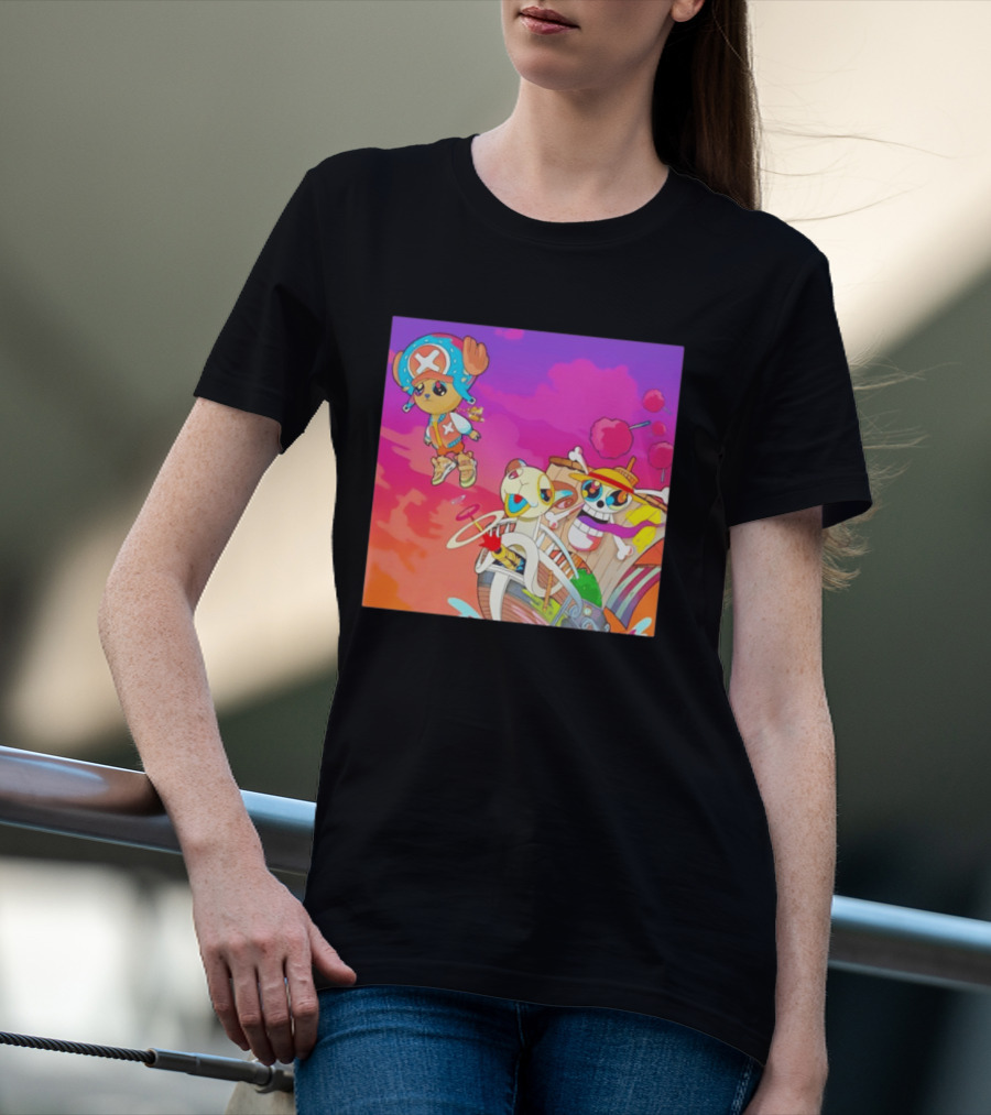 Choppers One Piece Graduation Colorful Adventure Scene T-Shirt