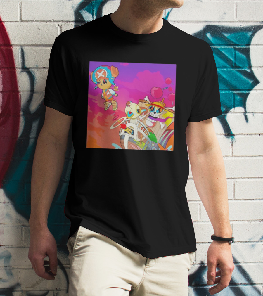 Choppers One Piece Graduation Colorful Adventure Scene T-Shirt