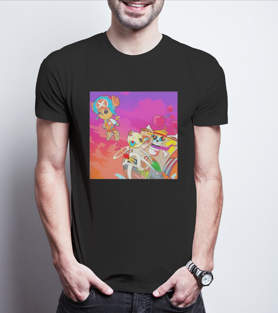 Choppers One Piece Graduation Colorful Adventure Scene T-Shirt