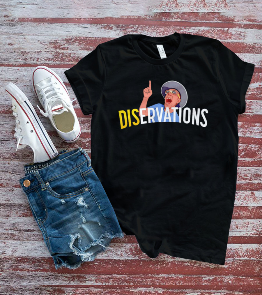 DISERVATIONS Cartoon Character With Pointing Gesture And Hat T-Shirt