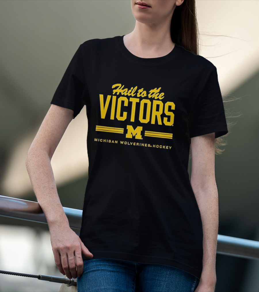 Michigan Wolverines Hockey Hail To The Victors M T-Shirt