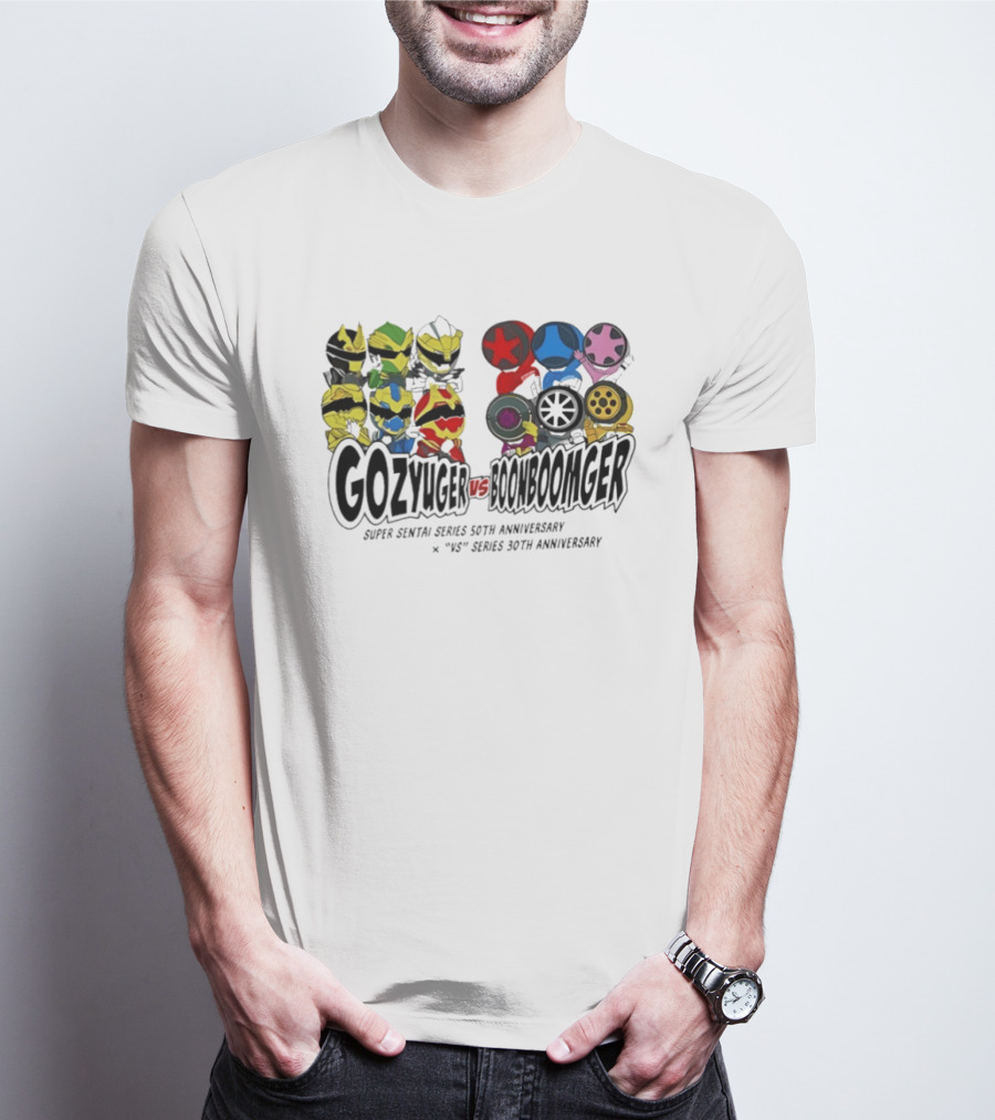 Gozyuger Vs Boonboomger Super Sentai Series 50th Anniversary Celebration Characters T-Shirt