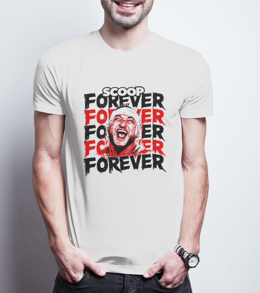 Scoop Forever Forever Text With Energetic Face T-Shirt