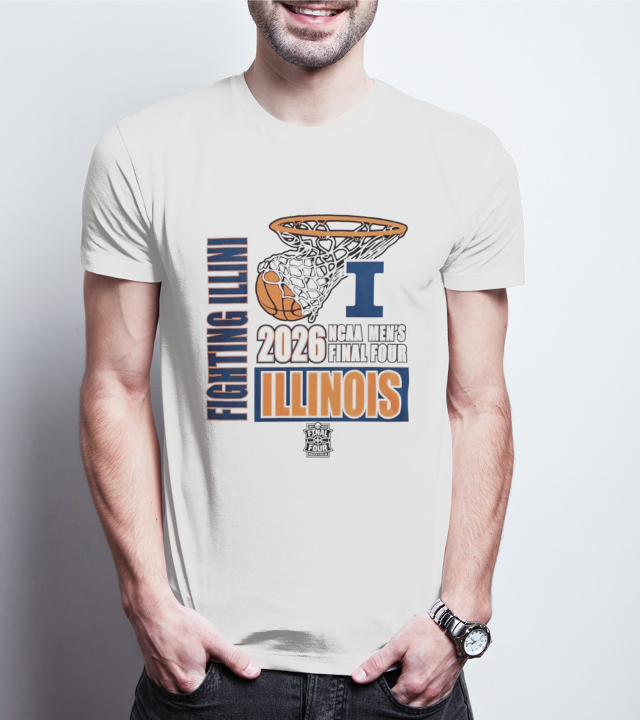 Fighting Illini 2026 NCAA Men's Final Four Illinois Basketball Net T-Shirt