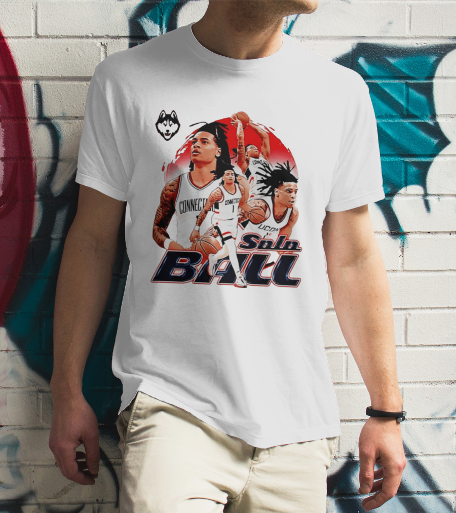 UConn Huskies Solo Ball Connecticut Men's Basketball Collage T-Shirt