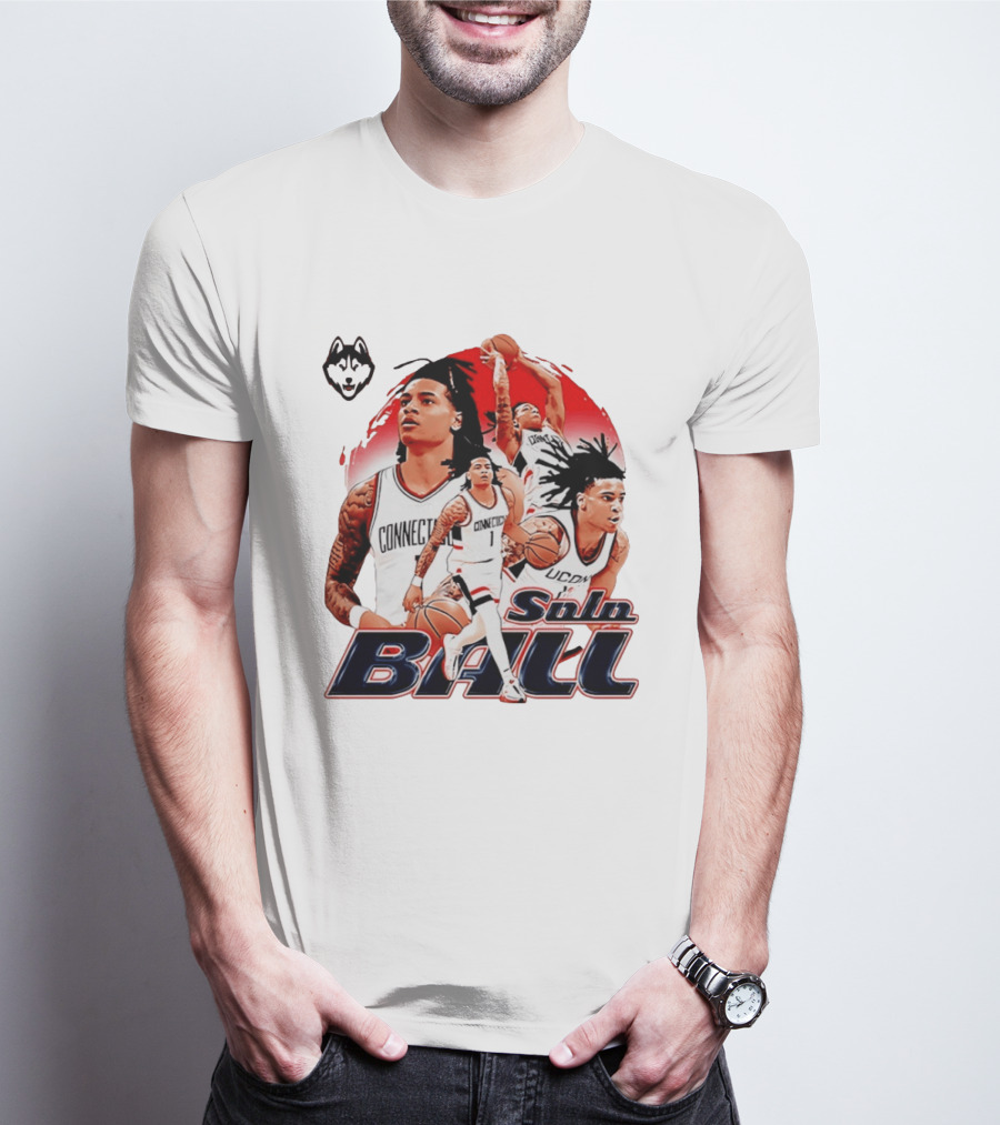 UConn Huskies Solo Ball Connecticut Men's Basketball Collage T-Shirt