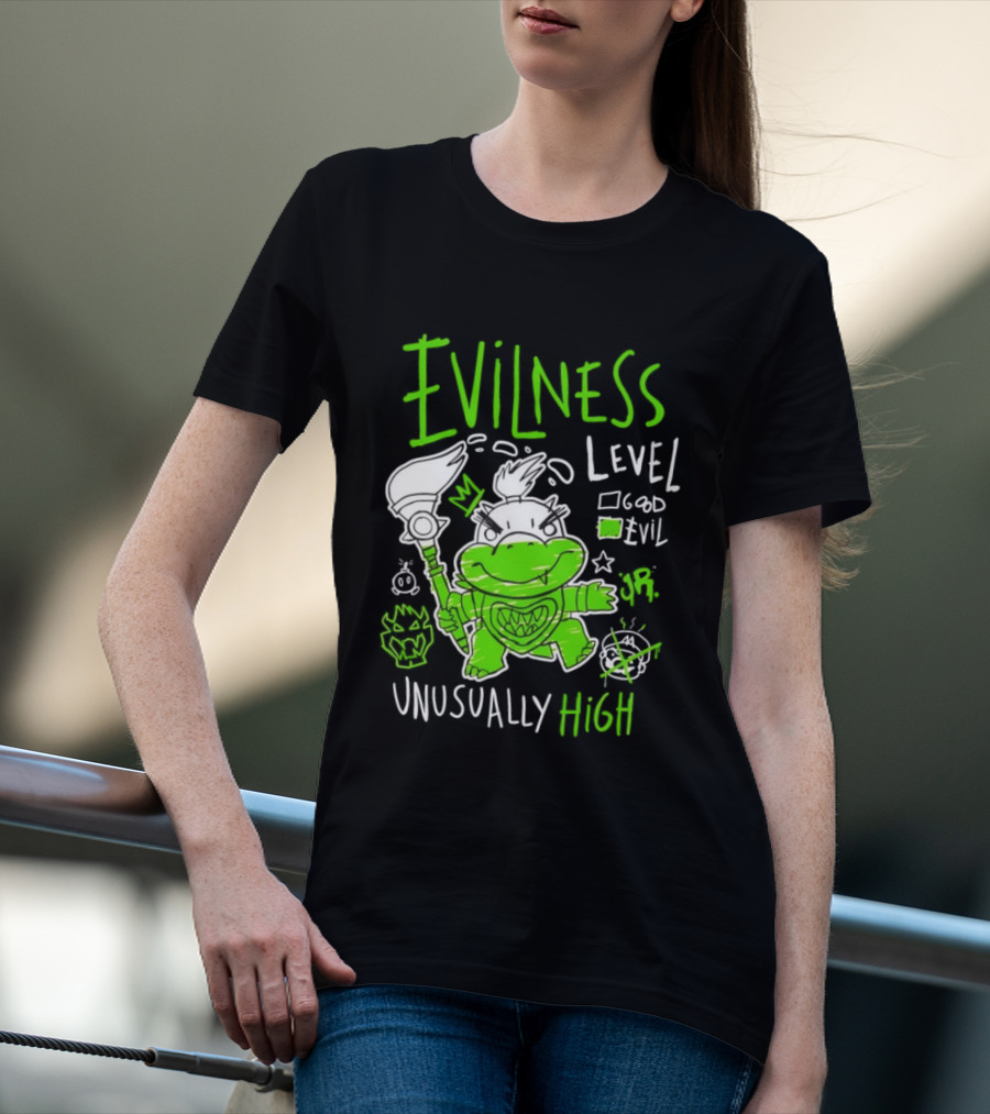 Baby Bowser Evilness Level Unusually High Mischievous Green T-Shirt