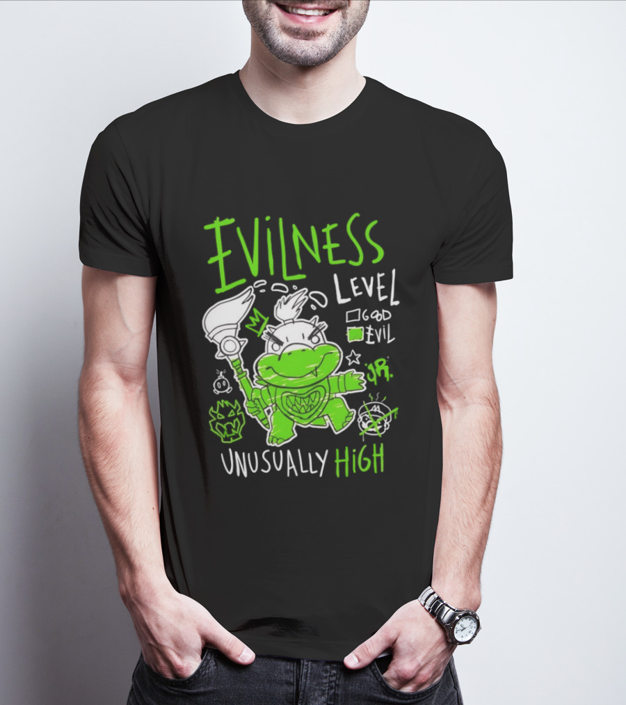 Baby Bowser Evilness Level Unusually High Mischievous Green T-Shirt
