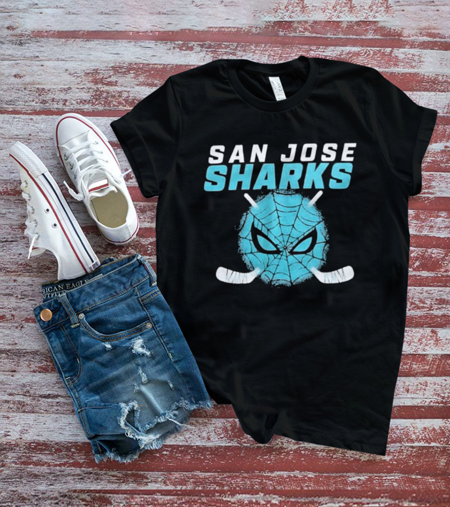 San Jose Sharks Spider Hockey Mask T-Shirt