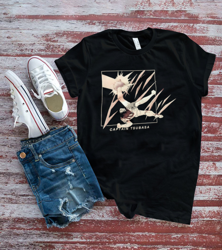 Captain Tsubasa Dynamic Soccer Action Scene T-Shirt