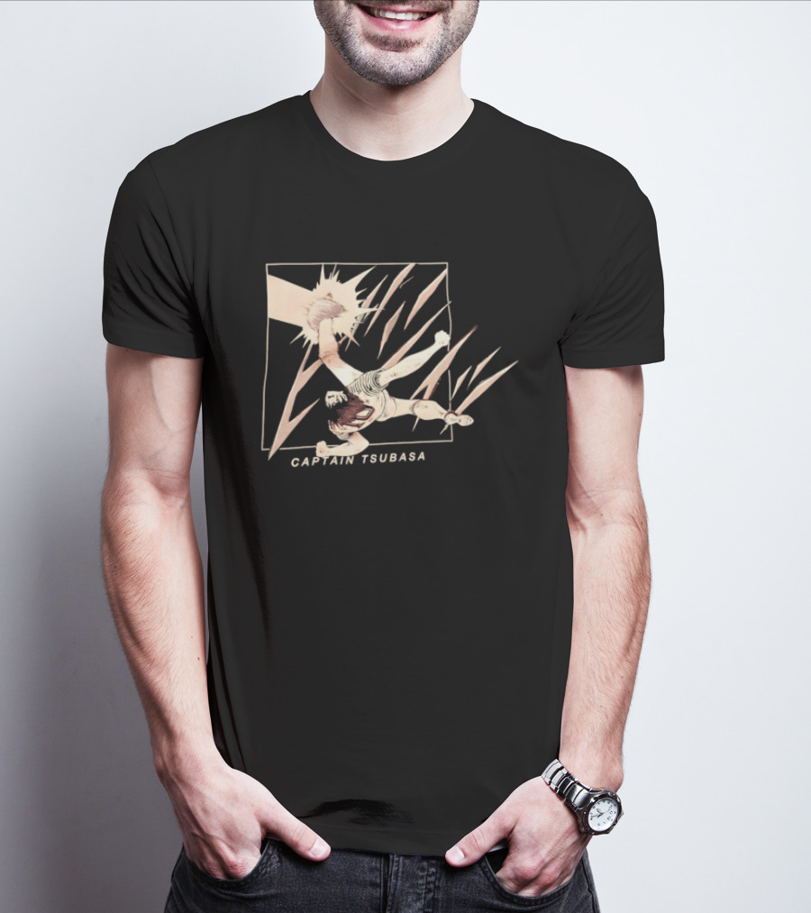 Captain Tsubasa Dynamic Soccer Action Scene T-Shirt
