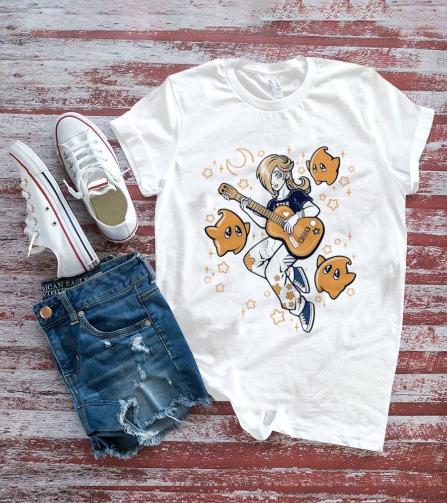 Rosalina And Lumalee Acoustic Remix Guitar Stars And Moons T-Shirt