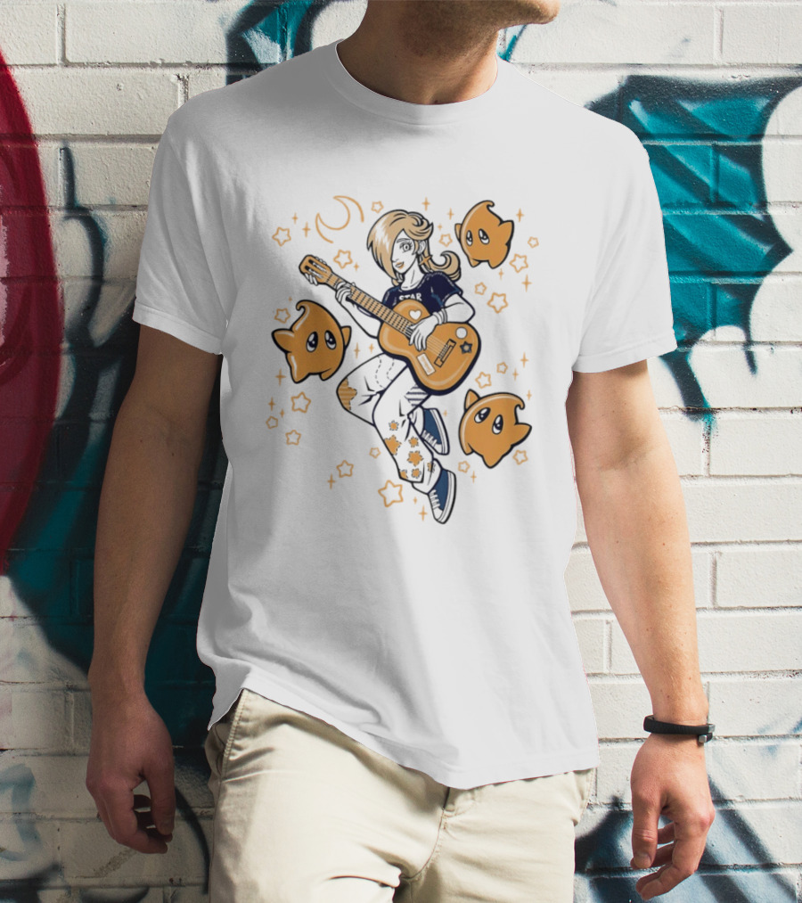 Rosalina And Lumalee Acoustic Remix Guitar Stars And Moons T-Shirt
