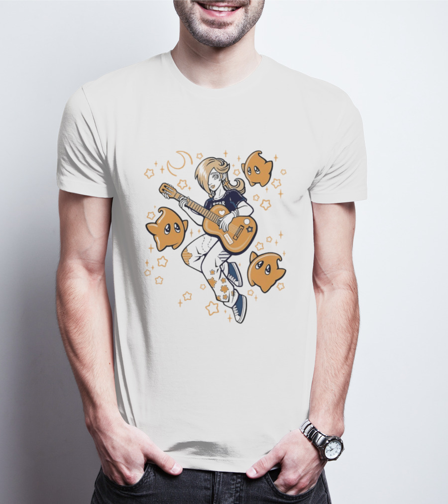 Rosalina And Lumalee Acoustic Remix Guitar Stars And Moons T-Shirt