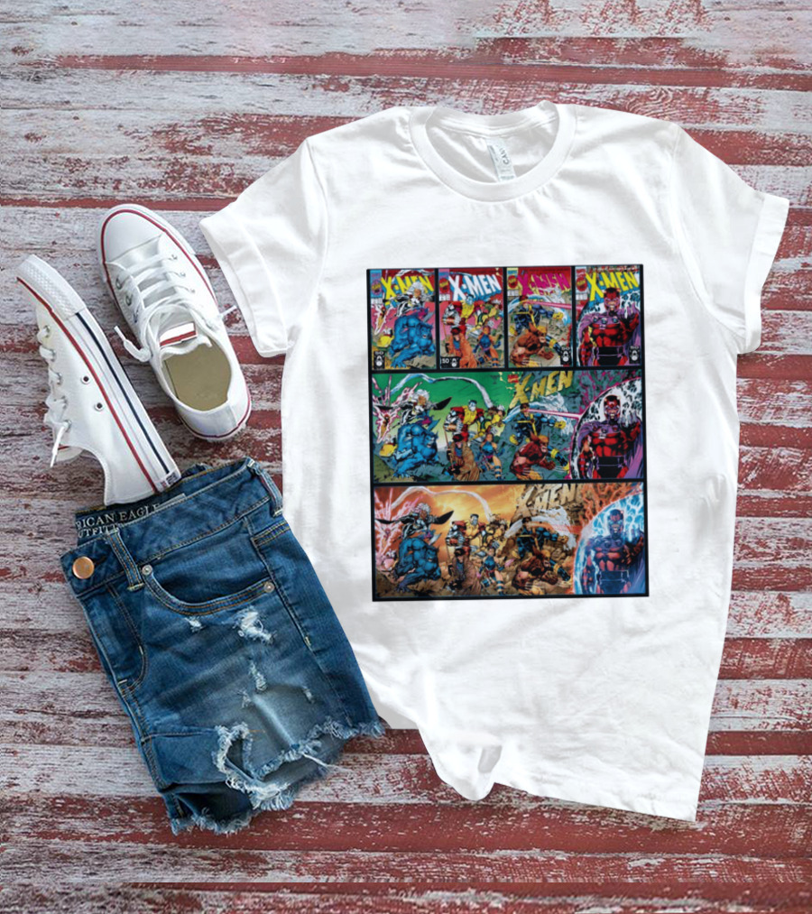 X Men The Animated Series Marvel Comics Classic Covers Wolverine Magneto Cyclops Storm T-Shirt