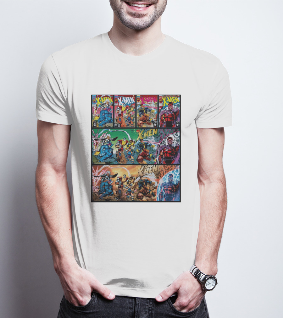 X Men The Animated Series Marvel Comics Classic Covers Wolverine Magneto Cyclops Storm T-Shirt