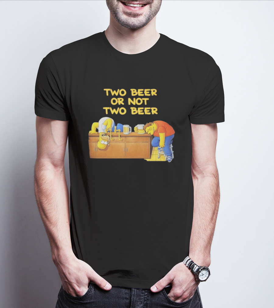 Two Beer Or Not Two Beer Simpsons Characters Drinking Scene T-Shirt