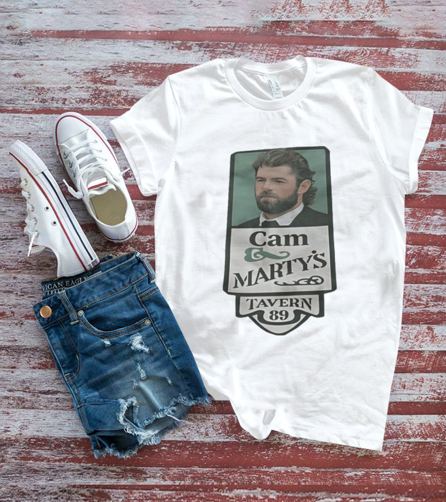 Cam Marty's Tavern 89 Retro Style With Bearded Man T-Shirt