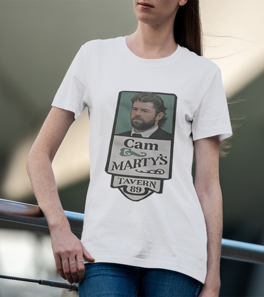 Cam Marty's Tavern 89 Retro Style With Bearded Man T-Shirt