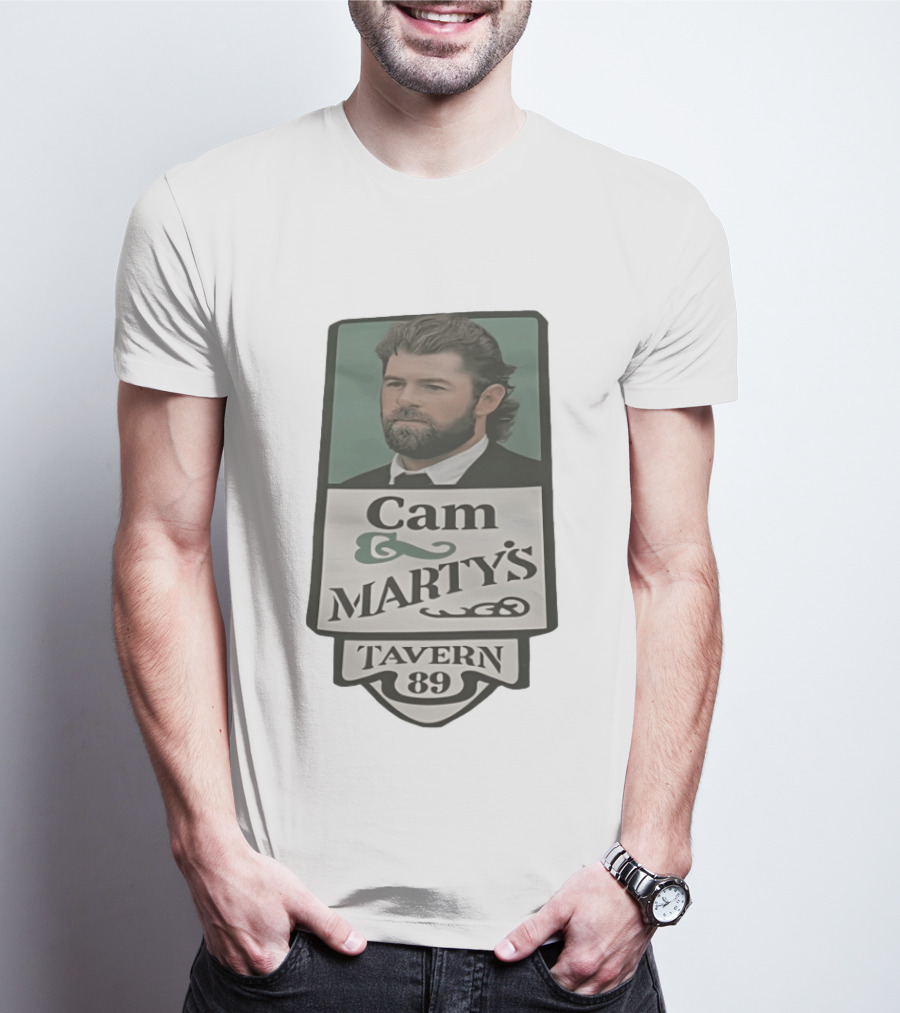 Cam Marty's Tavern 89 Retro Style With Bearded Man T-Shirt