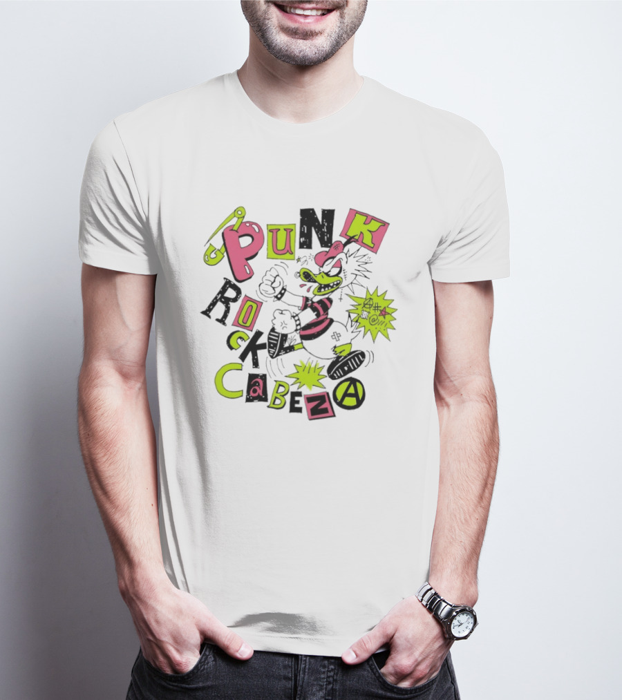 Generación Punk Rock Cabeza Spiked Duck Cartoon Explosion T-Shirt