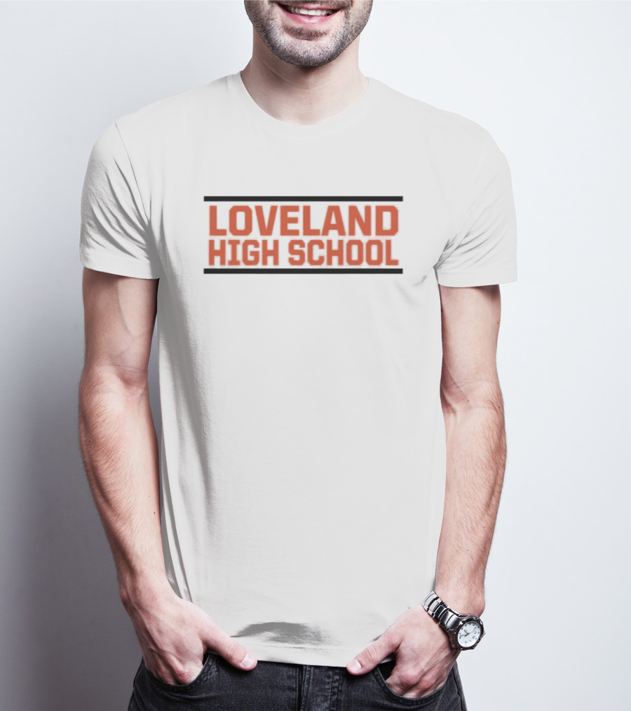 Loveland High School Red Lettering Bold Block T-Shirt
