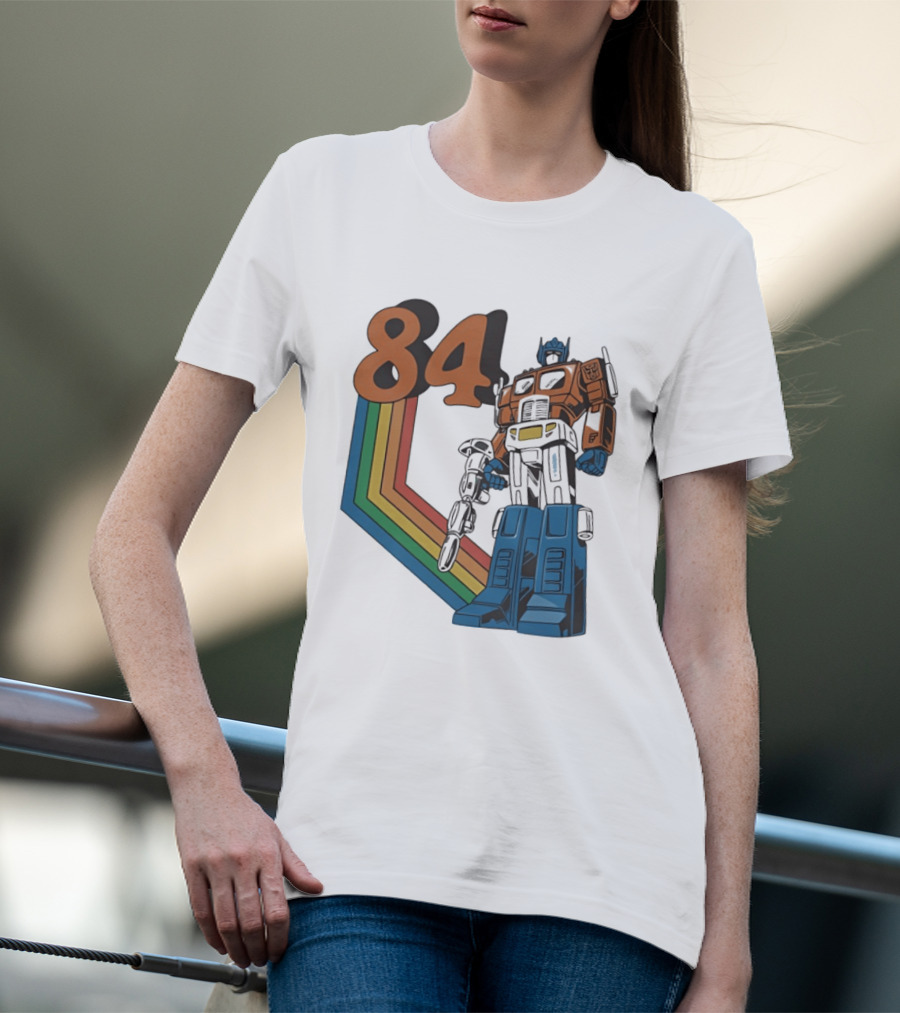 Optimus Prime 84 Retro Transformers Rainbow T-Shirt